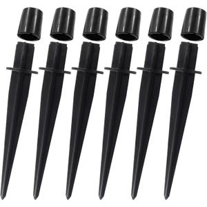 6 Pack Metal Replacement Spike Stakes for Solar Lights Outdoor - 0.78" x 5.3" Solar Light Stakes for Garden Lights Landscape Yard Pathway Patio Lamps Pole