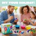 JOYIN 37 PCS Wrap Art Easter Egg Dye Decoration Kit Multicolor Dye Pack with Brushes, DIY Egg Coloring Set for Kids Easter Activities, Theme Party, Basket Hunt Fun Creativity Activity.