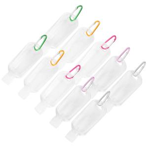 Healifty Refillable Travel Bottles with Carabiner Hook 2Oz Portable Squeeze Bottles Container for Outdoor Sports and Daily Personal Care