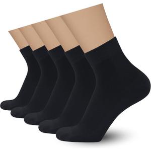 SERISIMPLE Mens Rayon Bamboo Ankle Mesh Socks Thin Quarter Athletic Comfortable Casual Socks 5 Paris (US, Alpha, Large, Black)