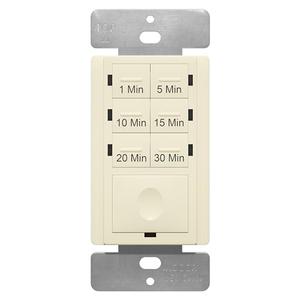 ENERLITES 30-Minute Countdown Timer Switch, 1-5-10-15-20-30 Min, for Bathroom Fans, Heaters, Lights, LED Indicator, 120VAC 800W, No Neutral Wire Required, UL Listed, HET06A-J-LA, Light Almond