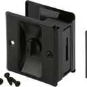 Prime-Line N 7578 Pocket Door Privacy Lock with Pull, Matte Black Finish (Single Pack)