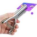 Hole Punch 2" Reach 3/8 inch Single Hole Punch,Heavy Duty Hole Puncher Single,Paper Punch Portable Hand Held Long Hole Puncher for Paper Cards Plastic Cardboard (Silver) (3/8"-10mm Hole)