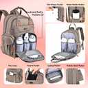 Dikaslon Diaper Bag Backpack with Portable Changing Pad, Pacifier Case and Stroller Straps, Large Unisex Baby Bags for Boys Girls, Multipurpose Travel Back Pack Moms Dads,Khaki