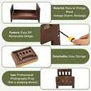 AceOrbit Newborn Photography Bed Props Wooden Vintage Baby Photo Prop Baby Photoshoot Props for Studio Photographers Newborn Photo Sessions Detachable Doll Bed, 16.5 x 11 Inch(Brown)