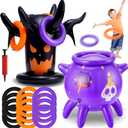 Halloween Ring Toss Game Inflatable Spooky Tree Witch Toss Game for Kids Halloween Party Favors Supplies Indoors Outdoors Great Holiday Party toss Game Indoor and Outdoor Game