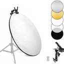 Selens Portable 24inch/60cm Light Reflector with Clamp,5 in 1 Collapsible Multi Disc Photography Reflector Translucent,Silver,Gold,White,Black for Studio Photography Lighting and Outdoor Lighting