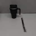 ALOUFEA 20 oz Insulated Coffee Mug Tumbler with Handle, Stainless Steel Travel Mug Tumbler with Lid and Straw, Double Wall Vacuum Leak Proof Ice Coffee Thermal Cup, Black