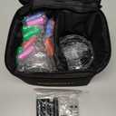 Portable Hookah Set with Everything - Small Glass Hookahs Mini Shisha Kit with Carrying Case, Handmade Stone Hookah Bowl & 10 Mouth Tips - Premium Handle Shisha Pipe for Car, Travel & Home (Black)