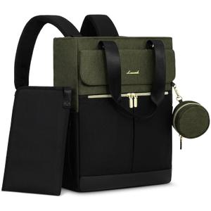 LOVEVOOK Diaper Bag Backpack, Diaper Tote Bag with Insulated Pockets, Baby Bag for Girl Boy with Changing Pad, Large Baby Diaper Bag with Pacifier Case, Anti-Theft Travel Backpack for Women (15.6-Inch, Dark Green and Black)