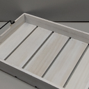 Farmlyn Creek Rustic Wooden Serving Tray with Metal Handles for Coffee Table, Farmhouse Home Decor (White, 16.3 x 11.6 x 3.25 in) - Coffee Table Decor