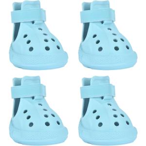 Dog Shoes, Dog Sandals for Hot Pavement, Water-Resistant Breathable Boots, Non-Slip Paw Protectors, Adjustable Straps Dog Rain Booties for Summer Beach and Rainy Day(Blue) (#8(width 2.36 inch))