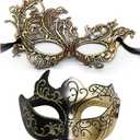 Couple Masquerade Mask for Women Men Shiny Venetian Mask Halloween Mask for Party Prom Ball Costume Lace Masks