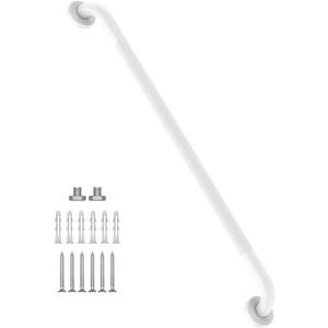 36 Inch Anti Slip Shower Grab Bar Oil Rubbed White, Munzong Bathroom Grab Bar, Knurled Bathroom Balance Bar,Safety Hand Rail Support Handicap Elderly Injury Senior Assist Bath Handle