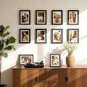HappyHapi 5x7 Picture Frames Black Set of 10, Tabletop or Wall Display Pictures 4x6 with Mat or 5x7 Without, Multi Photo Frames Collage