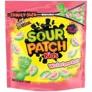 SOUR PATCH KIDS Watermelon Soft & Chewy Gummy Candy, Family Size, 1.8 lb (EXP 07/01/26)