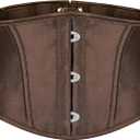 JASGOOD Corset Wide Belt for Women Boned Lace Up Underbust Renaissance Steampunk Pirate Halloween Belt (Fit Waist Size 28-31inch, Coffee)