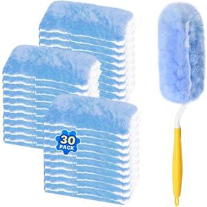 Duster Refill for Swiffer Duster, 30 Count Heavy Duty Duster Refills with 1 Handle, 360 Dusters Refills Kit with 4X Microfibers, Disposable Dusters for Swiffer Duster Extended Handle for Cleaning