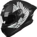 Crown Racing Compact Motorcycle Helmets, Full Face Motorcycle Street Bike Helmet, DOT Approved Model-LW600 Wing, Size-XL 