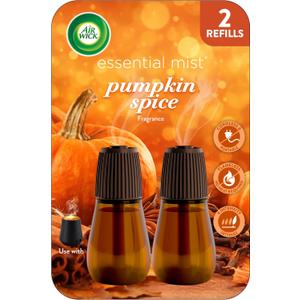 Air Wick Essential Mist Refill, 2ct, Pumpkin Spice, Fall Scent, Essential Oils, Air Freshener (0.67 Fl Oz (Pack of 2))