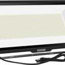 600W LED Flood Light, Waterproof IP66 with Plug, 6000K Daylight White, 60000LM Super Bright Floodlight for Yard, Garden, Garages