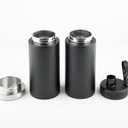 BENTO BOTTLE - Stainless Steel Vacuum Insulated Coffee & Water Bottle, Hot & Cold Beverages - Easy Drink Lid, 32 Fl Oz (900 mL) (Two 16 Fl Oz) Drink Compartments and Solid Storage Base (Black)