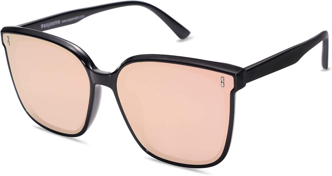 SOJOS Sunglasses for Women Men Vintage Style Shades SJ2157 (Black/Pink)