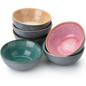 Brew To A Tea BTaT- Ceramic Dipping Bowls, 3.5 Oz, Set of 6, Colorful Small Bowls, Soy Sauce Dish, Christmas Gifts Brew To A Tea BTaT- Ceramic Dipping Bowls, 3.5 Oz, Set of 6, Colorful Small Bowls, Soy Sauce Dish, Christmas Gifts