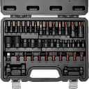 DISEN 42-Piece Master Torx Bit Socket, CR-V&S2 Alloy Steel, Socket Set and Bits T8-T70,E-Torx E4-E24, TT10-TT55, Impact Socket Adapter,High Torque for Automotive Mechanic