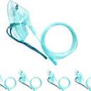 4 Packs Adult Europe Standard Oxygen Mask with 6.6' Tubing and Adjustable Elastic Strap - Size L+