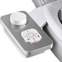 SAMODRA Bidet Attachment, Non-Electric Cold Water Bidet Toilet Seat Attachment with Pressure Controls, Retractable Self-Cleaning Dual Nozzles for Frontal & Rear Wash - Brushed Nickel