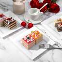 Xthrotsenk White Square Plastic Plates 100 Packs Disposable Dessert Plates 6.5" Cake Appetizer Salad Reusable Heavy Duty Plate for Wedding Party
