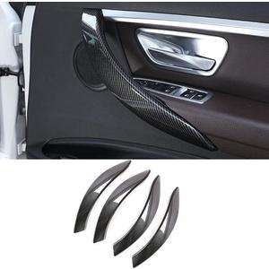 Interior Door Handle Cover for BMW 3 4 Series 3GT 2013-2018 | 4PCS Carbon fiber Color Passenger Side Left+Right Door Pull Handles Decorate Cover for F30 F34 F36 320i 328i 330i 335i 340i