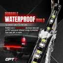 OPT7 Redline Parlux 60" Aluminum Truck Tailgate Light Bar w/Flash Red Turn - Rigid 2-Section Single Row LED Strip, Dynamic Taillight w/White Reverse, Red Running - Fits F150, Silverado, Sierra, Ram