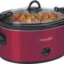 6-Quart Cook & Carry Oval Manual Portable Slow Cooker, Red (Pack of 1) 