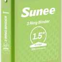 SUNEE 3 Ring Binder 1.5 Inch 1 Pack, Clear View Binder Three Ring PVC-Free (Fit 8.5x11 Inches) for School or Office Supplies, Tender Green