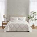 Laura Ashley - King Quilt Set, Super Soft & Breathable Embroidered Bedding with Matching Sham(s), Floral Home Decor (Floral Embroidery Pink, King)