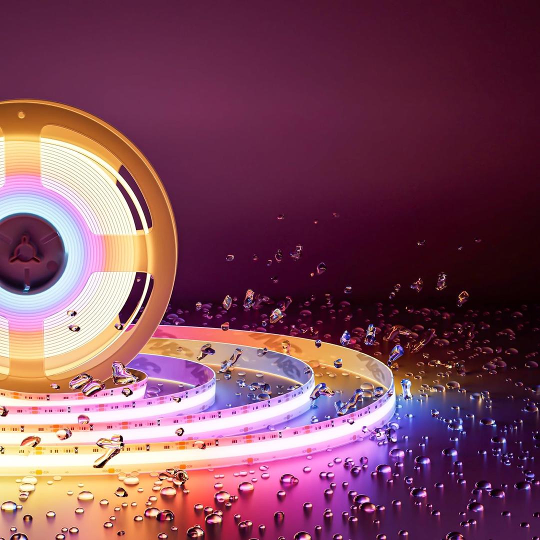 PAUTIX RGB Smart IC COB LED Strip Light IP65 Waterproof Addressable 24ft/7.5m,720LEDs/m UL-Listed 24V Chasing Color Strip Light Color Changing Flexible Tape Light(Without Controller&Adapter)