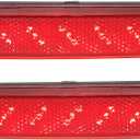 Rear Bumper Reflector LED Fog Brake Tail Turn Signal Light 265608990B for Nissan Sentra 2020-2021 Plastic Red Lens (Set of 2)