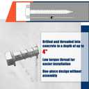 Tandefio 20 Pack 5/8" x 4" Concrete Screw Anchor Galvanized Large Diameter Heavy Duty Plated Concrete Anchors for Masonry Brick Anchoring Block Decking Framing Hex Drive