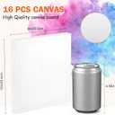 Acrylic Paint Set with 8 PCS 11.8In Easel & 16 PCS 8X10In Canvas, Painting Canvas Panel with Easel, Art Canvas Painting Kit with Brushes & Paint Trays for Kids Teenagers Acrylic Oil Water Color Gift