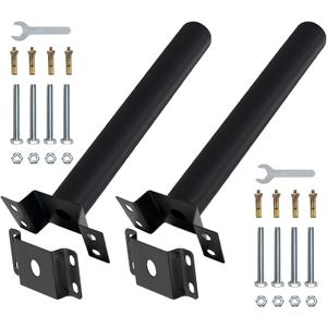 UNDADE Light Pole Mount, Solar Lighting Mounting Bracket Extension Pole Kit, Wall Mounted Arm for Street Light, Barn Lamp, Post Tree 2 Pack Black