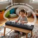 LeeQee Kids Keyboard Piano, 54 Keys Kids Piano with Microphone & USB Cable, Portable Electronic Musical Toy Piano for Kids Ages 3-12, Educational Beginner Instrument Gift for Boys Girls (Black)