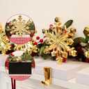 DOYOLLA Snowflake Christmas Stocking Holders Set of 4, Xmas Stocking Holders for Mantle, Mantel Fireplace Topper Stand Hooks, Stockings Hangers for Holiday Decorations