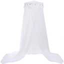 Jeteventy Bed Canopy for Girls, Princess Bed Curtain Net for Single to King Size,Bedroom Decoration of Round Lace Dome with Stainless Steel Hook,Quick Easy Installation (White)