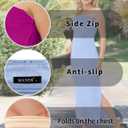 MANER Women's Strapless Bodycon Maxi Tube Dress Ribbed Elegant Casual Long Party Dresses (Purple, M)