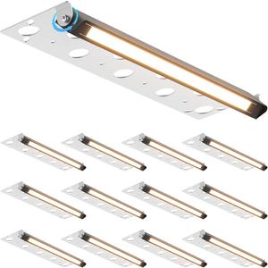 SUNVIE 12 Inch LED Hardscape Lighting 2700K Soft White Retaining Wall Lights 7W LED Landscape Lighting 12-24V Low Voltage Step Lights Outdoor with Connectors Waterproof Hardscape Paver Light, 12 Pack