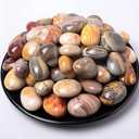 Polished Crazy Lace Agate Crystal Stone Set - 72 Pcs, 0.5" 10 oz Handpicked Natural Tumbled Gemstones Rocks, Pebbles for Reiki, Healing, Home Decor