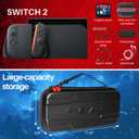 LM BODYCARE Carrying Case for Nintendo Switch 2 (2025), Large Capacity Portable Hard Shell Pouch Carrying Travel Game Bag for Switch 2, with 10 Game Card Slots & Pockets for Console & Accessories