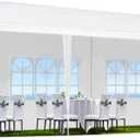 10'x30' Party Tent, Outdoor Wedding Canopy Tents for Parties with 5 Removable Sidewalls, Heavy Duty Canopy Outside Gazebo Event Tent for Parties, Garden Patio Backyard, White